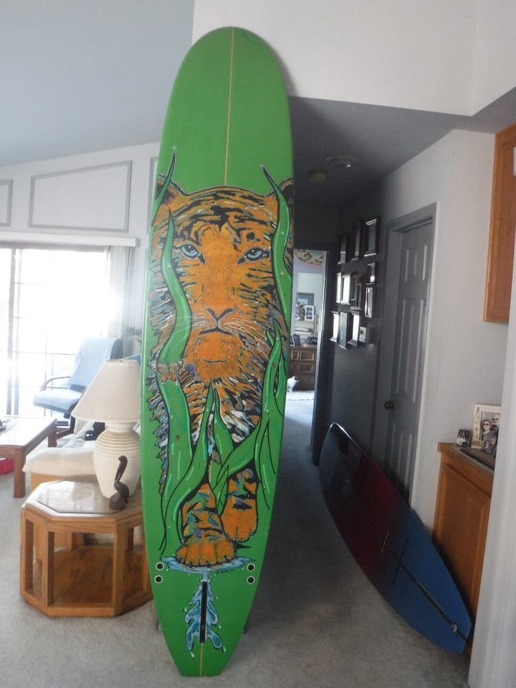 CUSTOM ART 9'0" LONGBOARD SURFBOARD preowned
