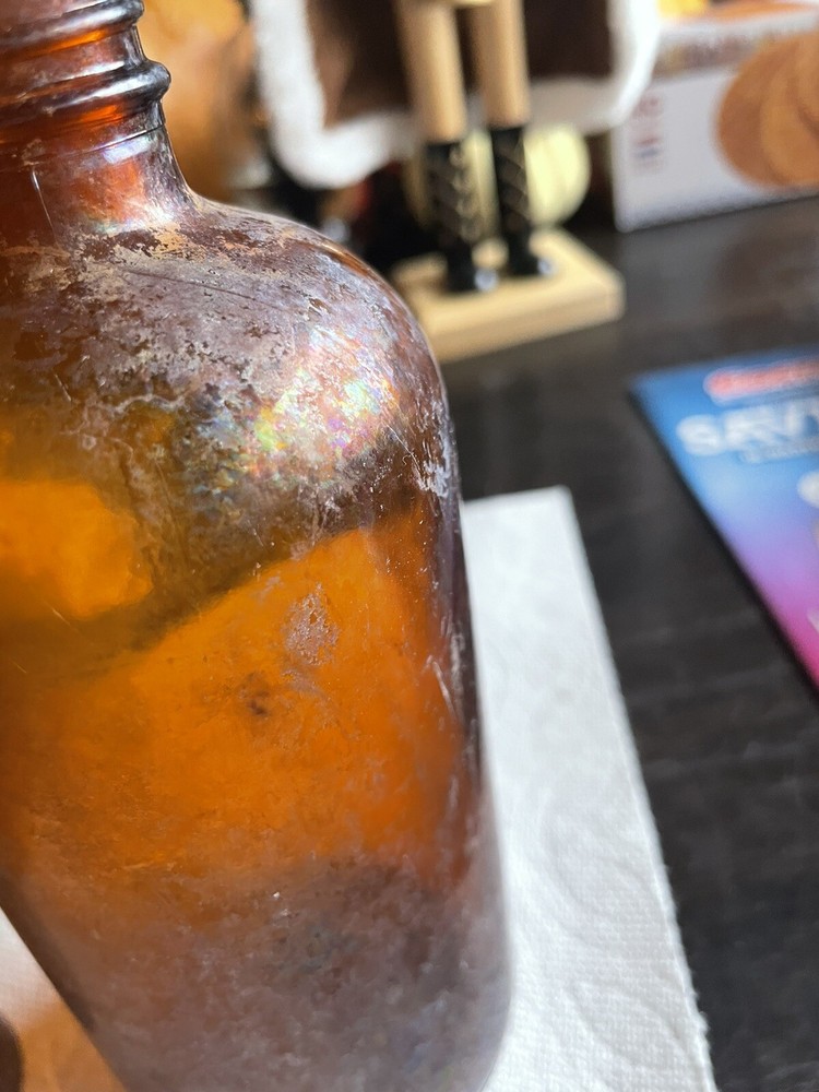 antique amber glass bottles