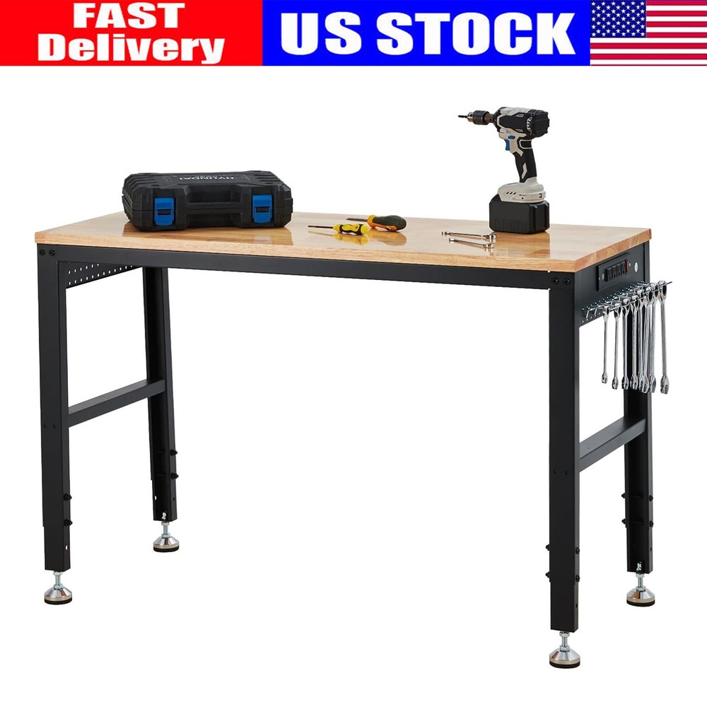 2000 lbs Capacity Height Adjustable Workbench 60"x20" for Home Office Workshop