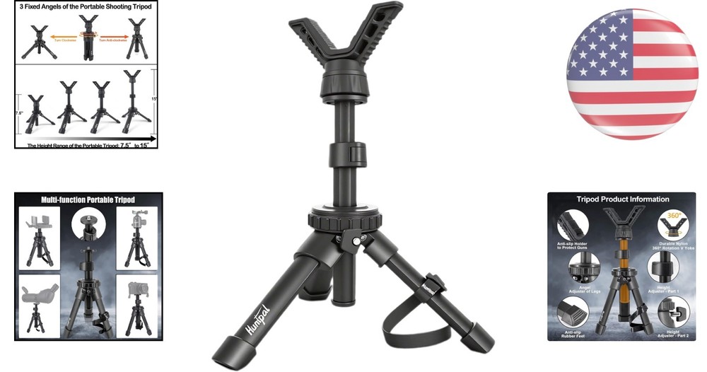 Lightweight Adjustable Height Shooting Rest Tripod - Perfect for Range and Field