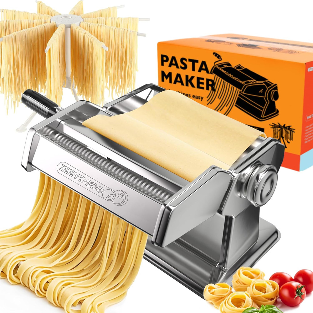 Pasta Maker Machine Set with Pasta Drying Rack Noodle Maker Machine 9 Adjustable