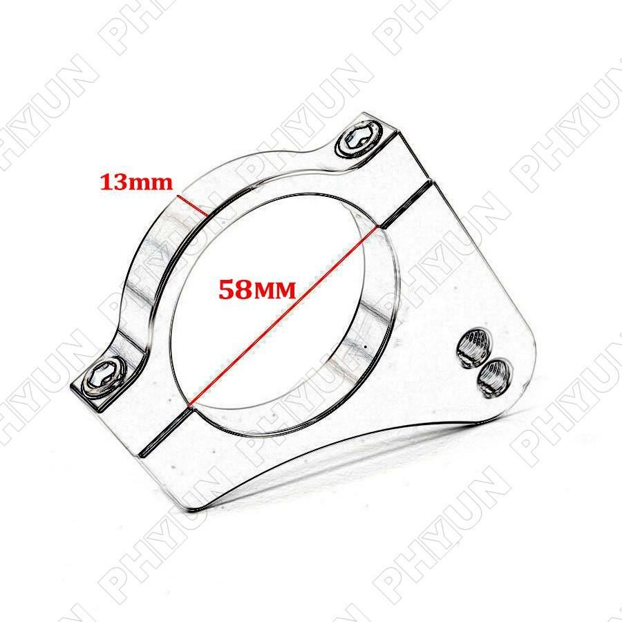 58mm Motorcycle Aluminium Steering Damper Fork Frame Mount Bracket Clamp Black