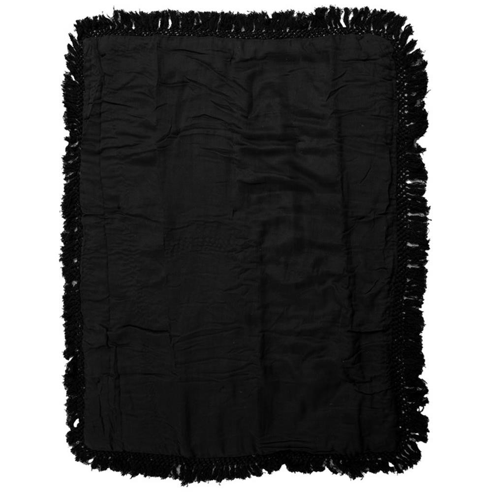 Pemberly Row 38" X 50" Black Solid Cotton/Polyester Toddler Quilt