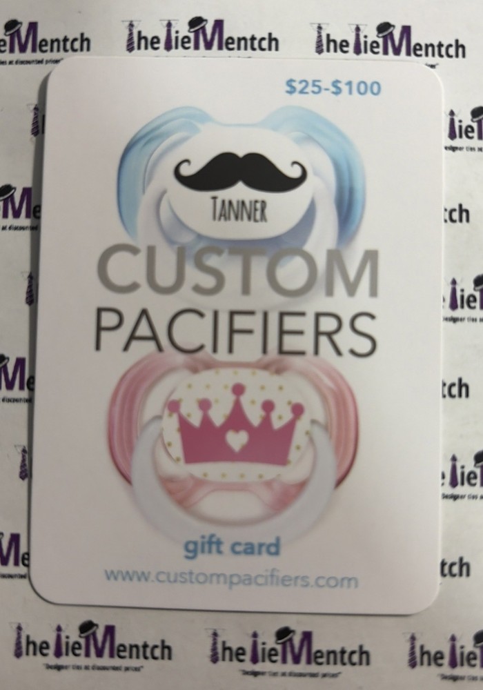 CUSTOM PACIFIERS $30 Gift Card (Cute Baby Gift Idea)