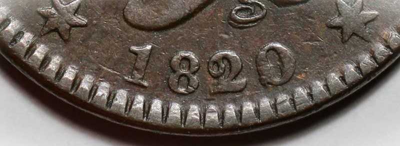 1820/19 Coronet Head Large Cent - US 1c Copper Coin