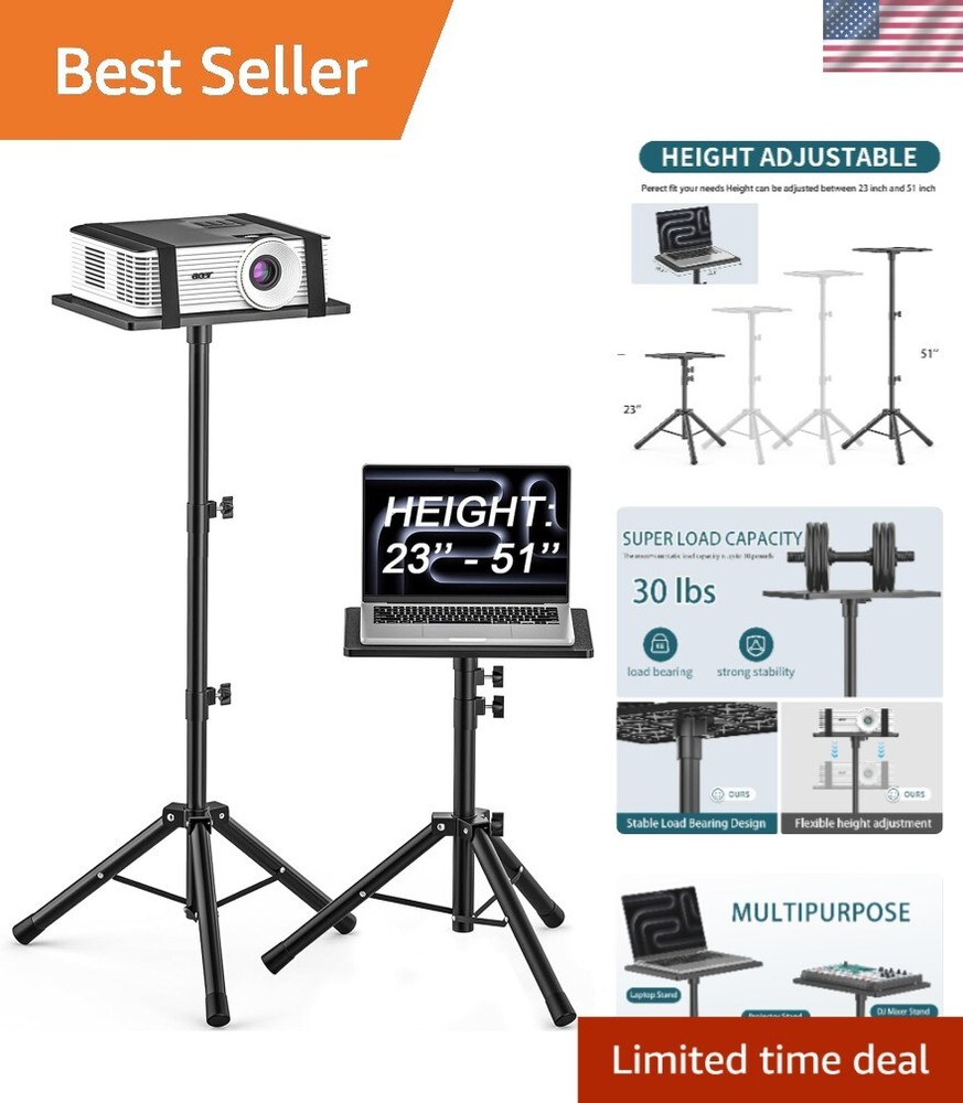 Multifunctional Tripod Stand with Elastic Band - Adjustable Height 23"-51"