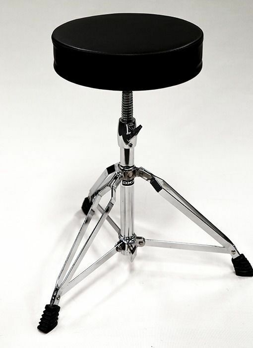 DOUBLE BRACED HEAVY DUTY DRUM STOOL THRONE WORM SCREW HEIGHT ADJ
