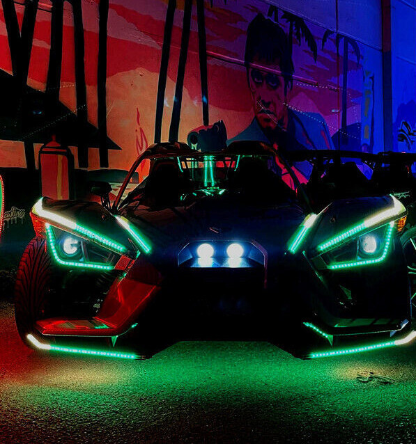 Triple Double Single Row WHITE + RGB + CHASING Light Strips Slingshot SET