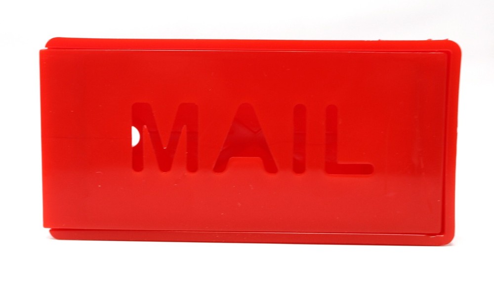 Plastic Front Mount Red Mailbox Flag for Brick, Stone Mailboxes Mail Alert Flag