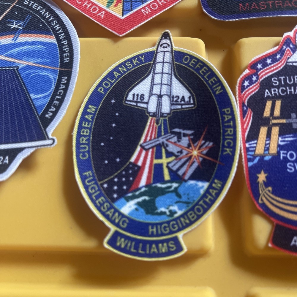 NASA space shuttle mission patches Printed Fabric