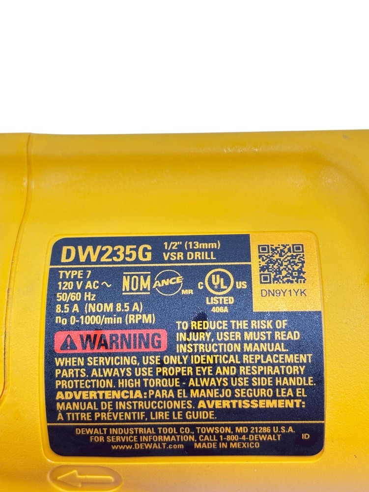 DeWalt DW235G 1/2" Corded Variable Speed Reversing Drill