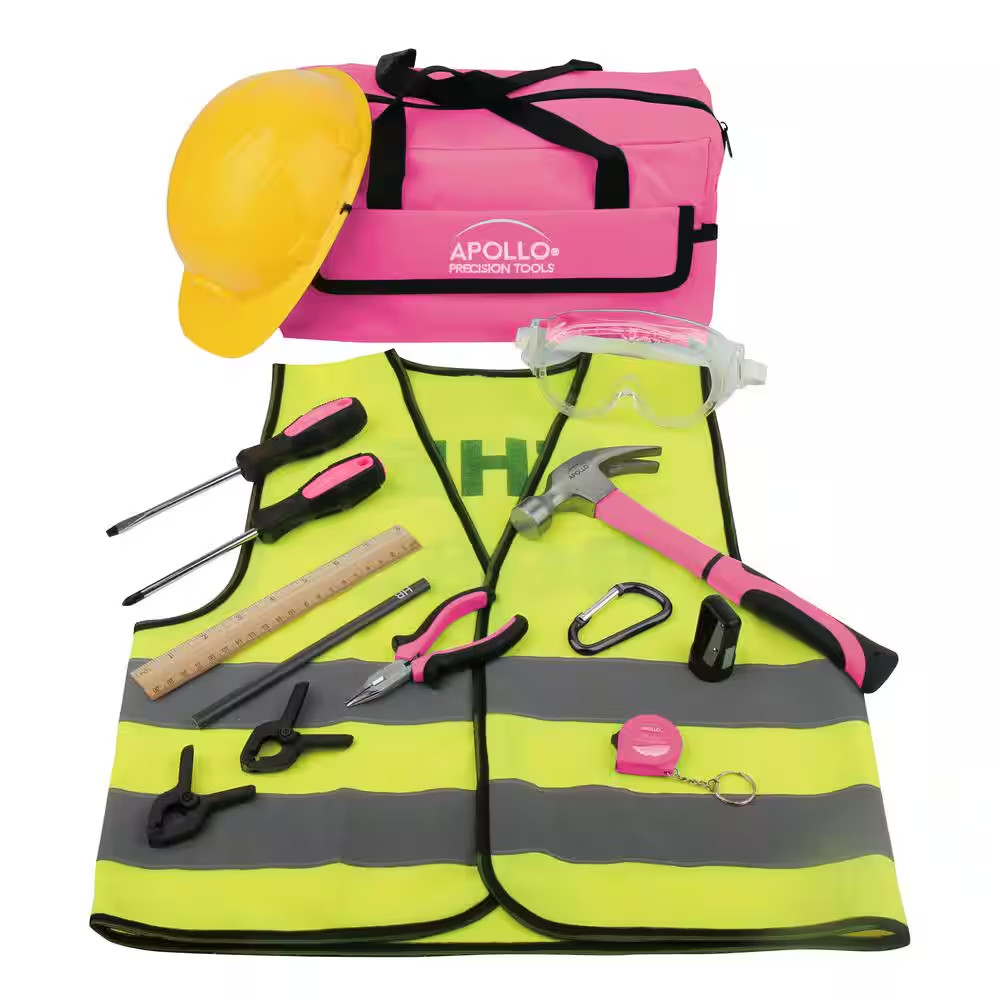 My First Tool Kit in Pink (14-Piece)