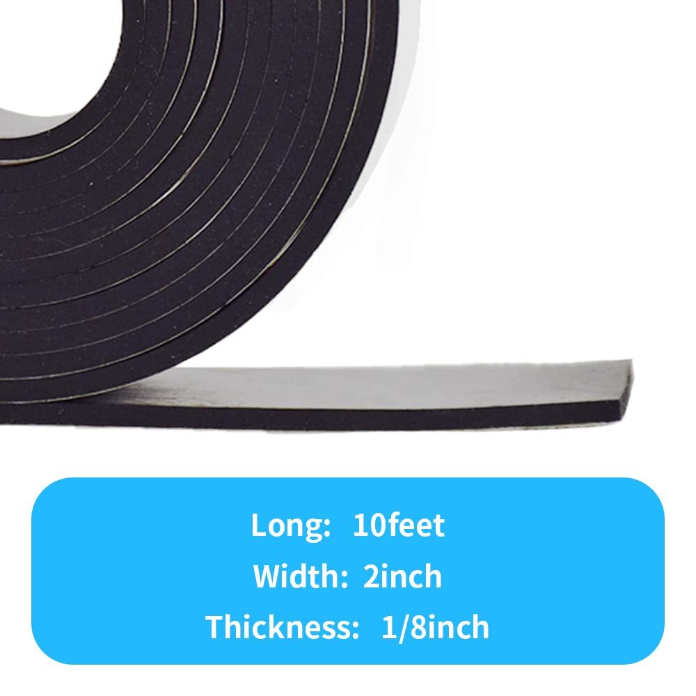 Neoprene Solid Rubber Strips with adhesive backing 1/8 .125" Thick X 2" Wide ...