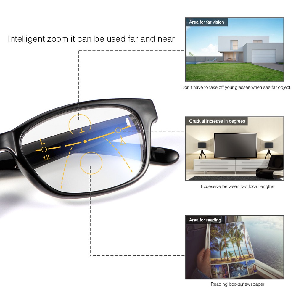Reading Glasses Progressive Multifocus Blue Light Blocking Presbyopia Readers