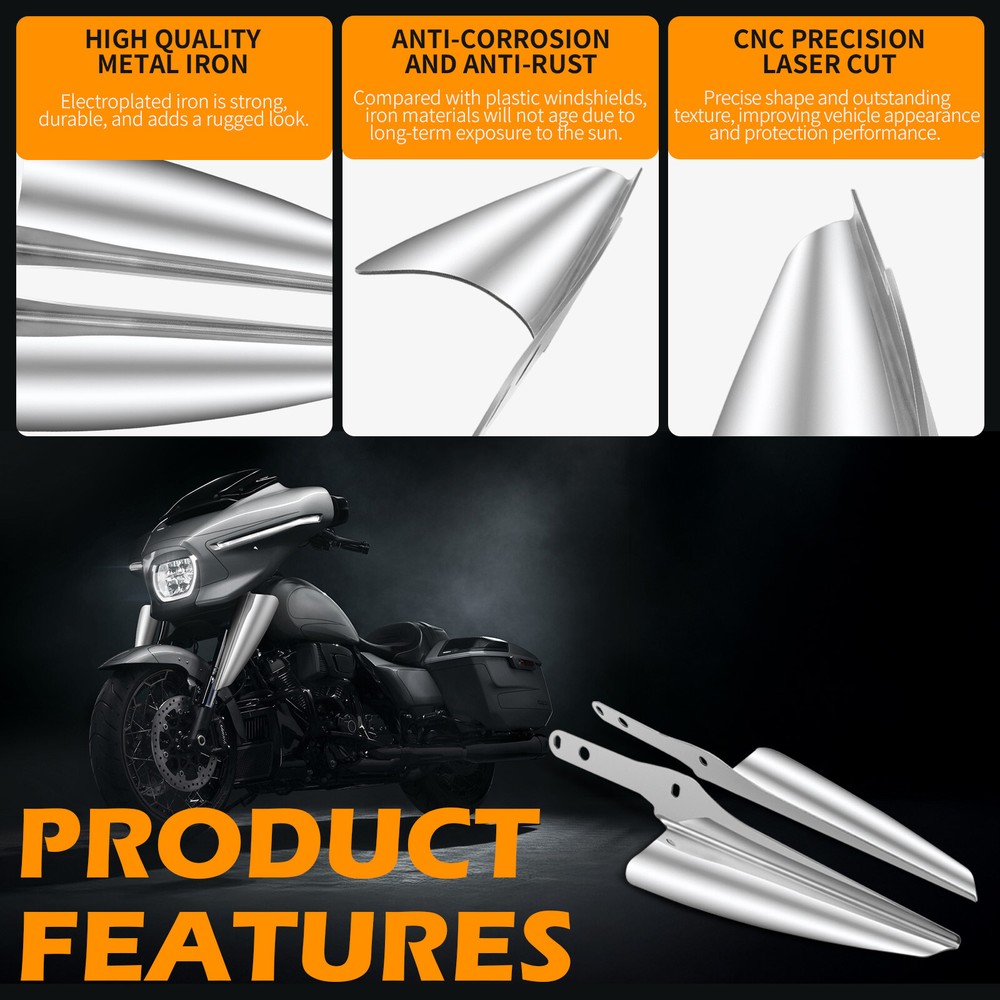 Chrome Front Fork Mount Wind Deflector For Harley Heritage Softail Classic FLSTC