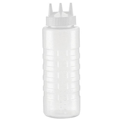 HUBERT Plastic Squeeze Bottle with White Tri Tip Top32 oz Clear