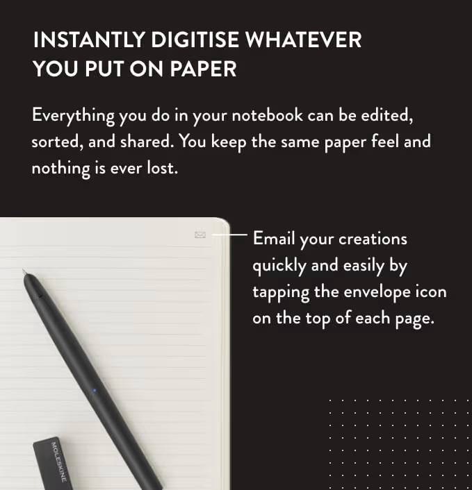 Moleskine Smart Writing Set Digital Pen, Notebook, Bluetooth & USB Connectivity