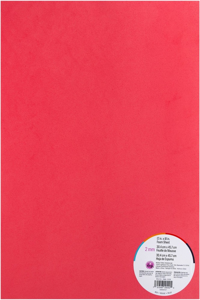 Foam Sheet 12"X18" 2mm Red