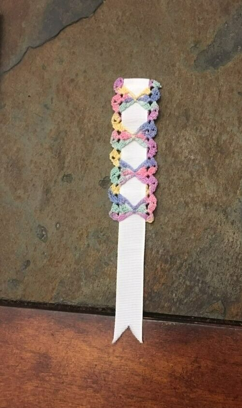 Handmade Crocheted Bookmark -rainbow colors