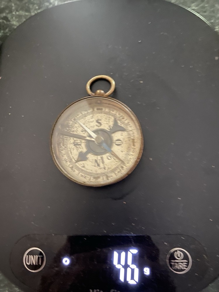 Antique Brass Compass 2” X 2”