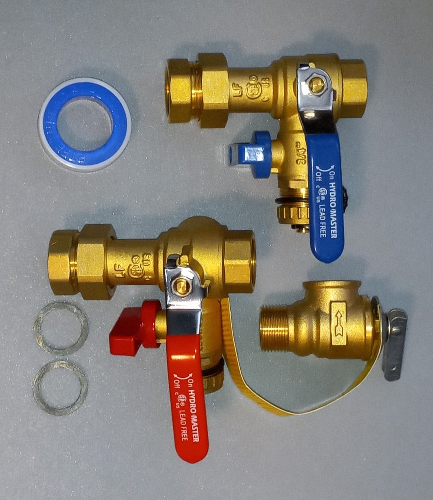 HYDRO MASTER Tankless Water Heater Service Valve Kit with Pressure Relief Valve