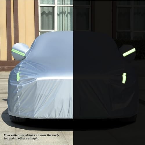 Light Shell Waterproof UV 3XL: for Sedan (Length 170"-190") Silver-Polyester