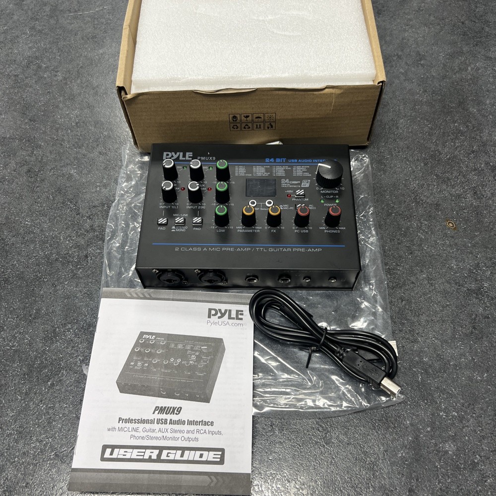 Pyle PMUX9 Mixer 24 Bit USB Audio Interface Professional