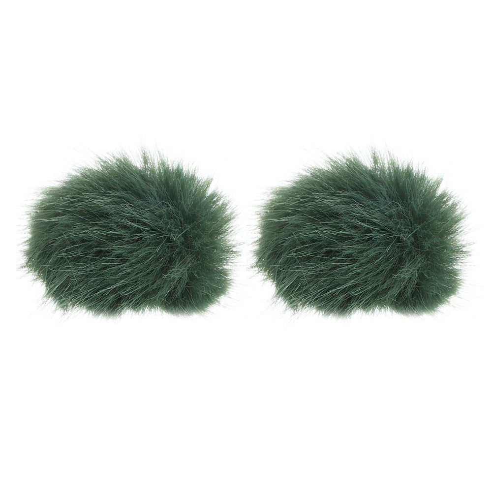 Furry Microphone Windscreen 5mm x 55mm for Microphone Green 2 Pack