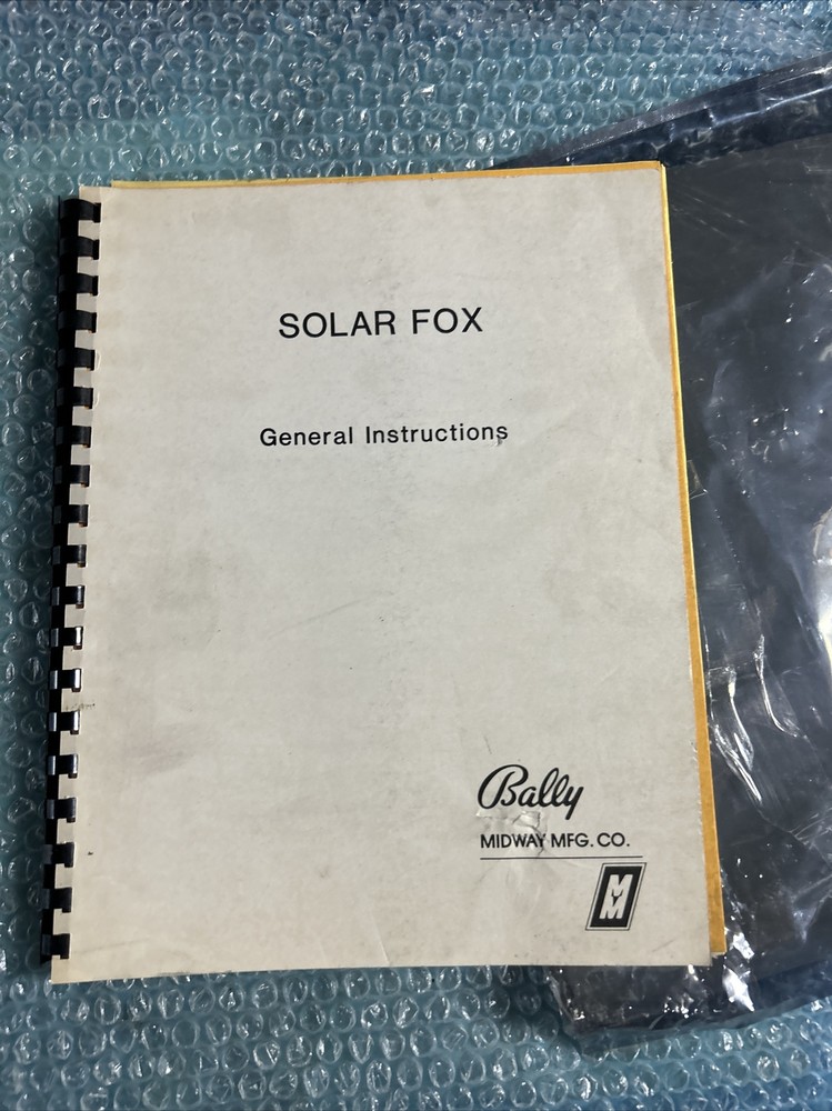 SOLAR FOX BALLY   video game owners manual