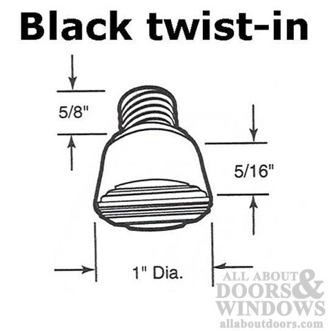 Door Holder Replacement Tip - Twist In - Black
