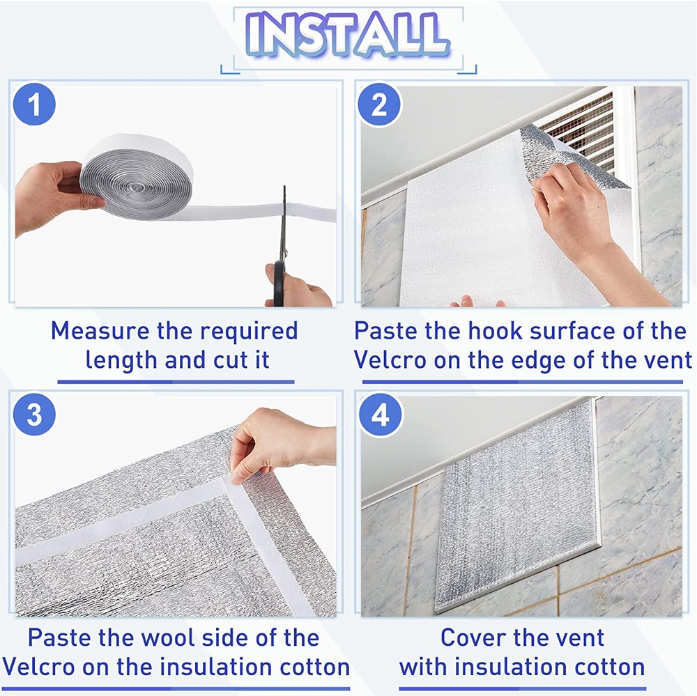 4X8 REFLECTIVE FOAM CORE WINDOW SHUTTER VENT INSULATION (W/ HOOK AND LOOP TAPE)