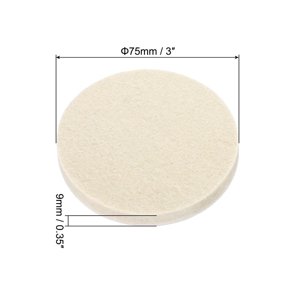 3-Inch Wool Polishing Pad Hook and Loop Buffing Wheel 8Pcs