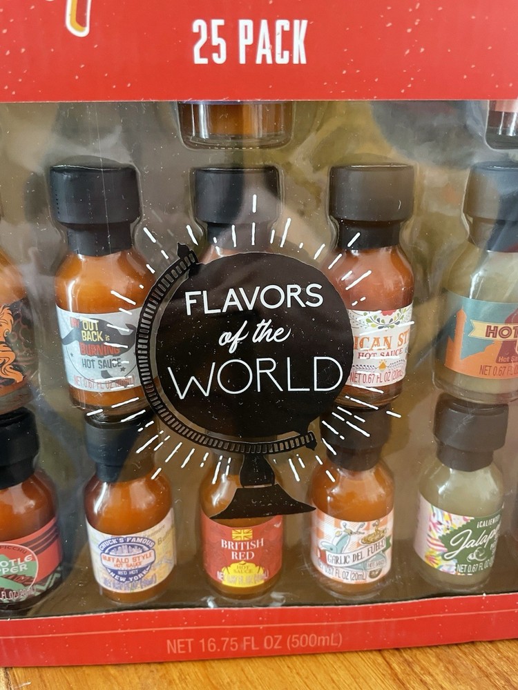Spicy Hot Sauce 25 Mini Bottles