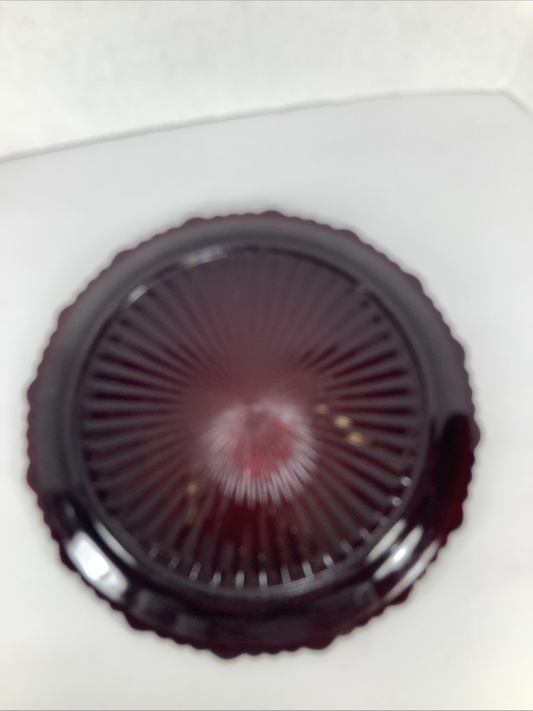 Avon Cape Cod 1876 Ruby Red 10.5” Cake Plate & Matching Server