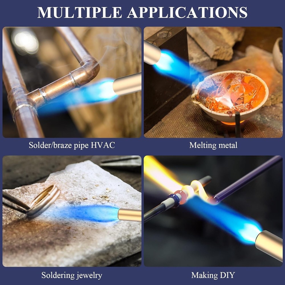 Adjustable Flame Propane Torch with 5FT Hose - Ideal for Welding & DIY Projects