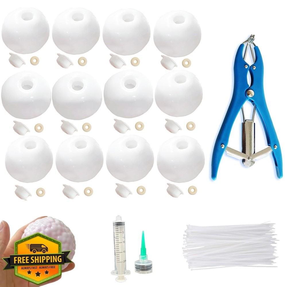 12 PC Milky Blank Stress Ball DIY Kit Expander Tool