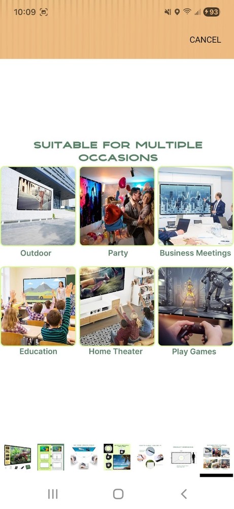 AAJK Foldable Projector Screen 150 inch, Washable