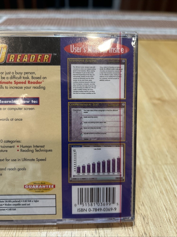 Vintage NOS Davidson Ultimate Speed Reader training CD For Windows 95/Mac 3.1