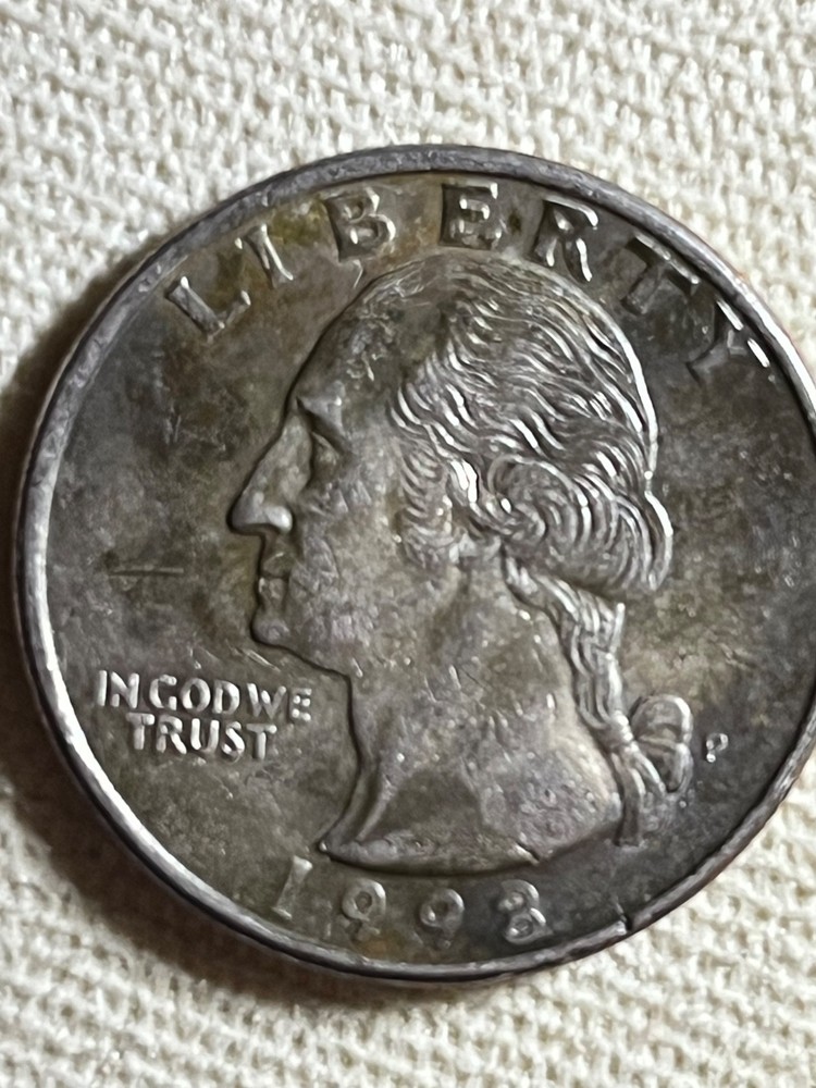 1998 P Quarter❌ RARE VINE DOUBLING ❌HEAD ERROR- STRIKE, ANNEALING ERRORS