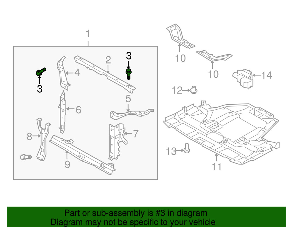 Genuine Subaru Upper Bracket Bolt 010008160
