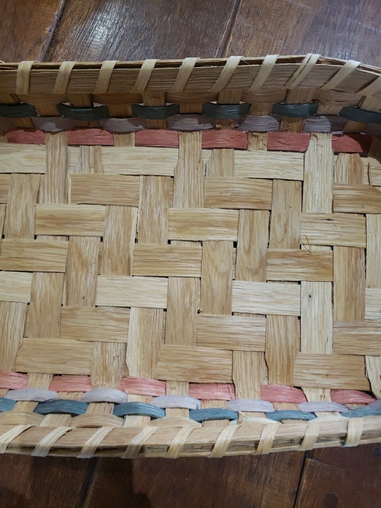 Extra Large Primitive Oak Ash Split 21" X 12" Rectangular Tricolor Basket Tray