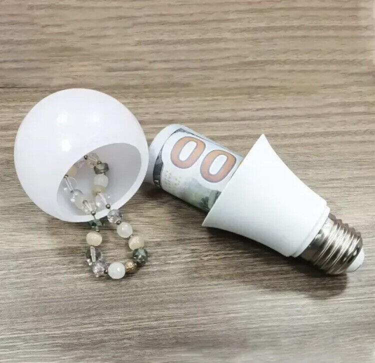 2 Pack Light Bulb Secret Compartment Safe Hollow Diversion Hidden Security Stash