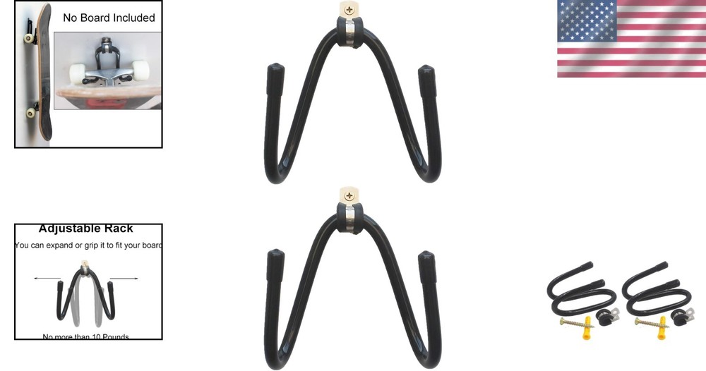 Space-Saving Adjustable Skateboard Wall Hanger - Perfect for Home Display
