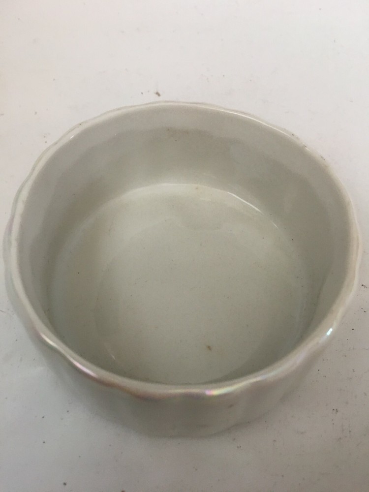 White Pearlescent 3.5in Candy Dish Bowl Ceramic glossy Kitchenware