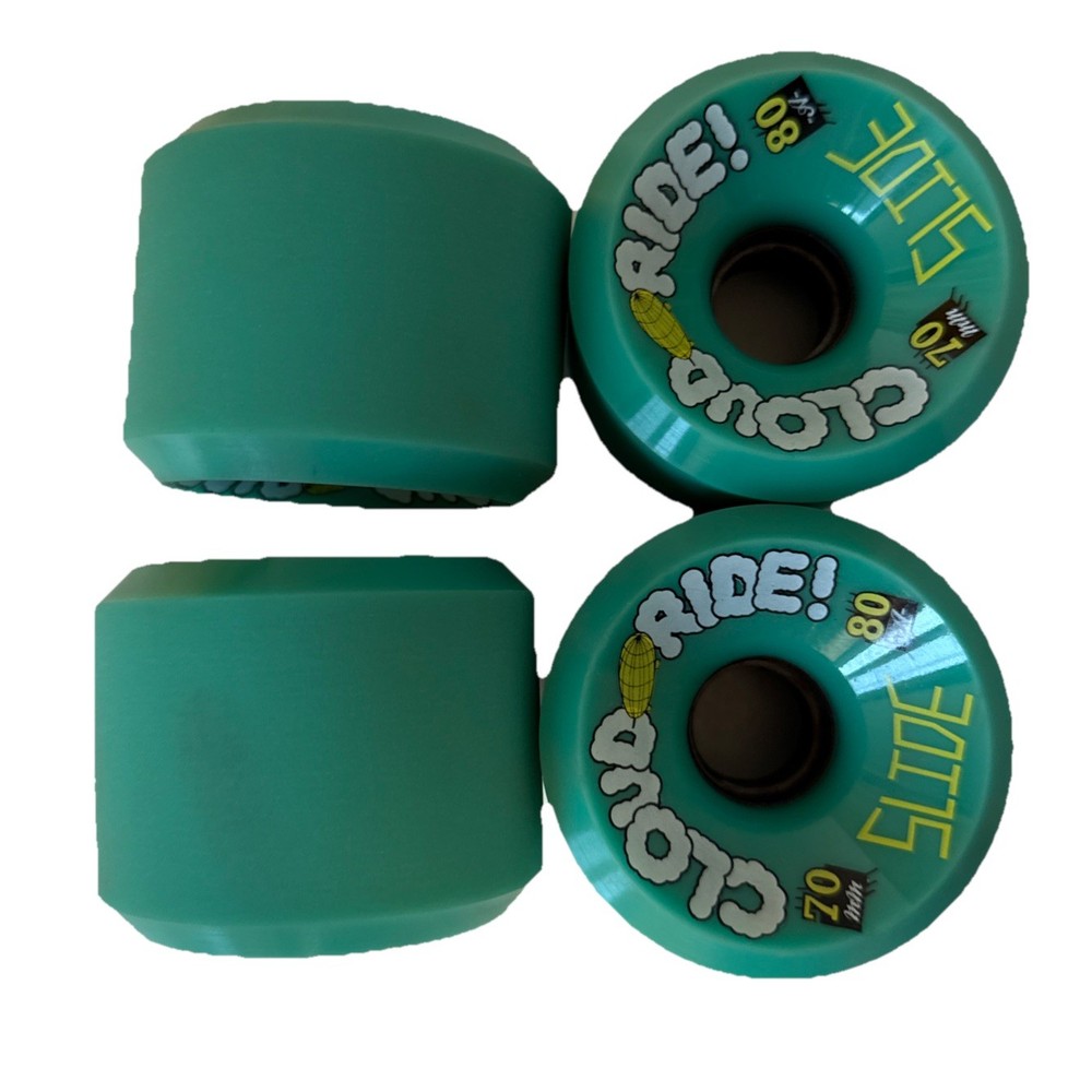 Cloud Ride Slide 70mm 80a 4-Pack Longboard Wheels Green