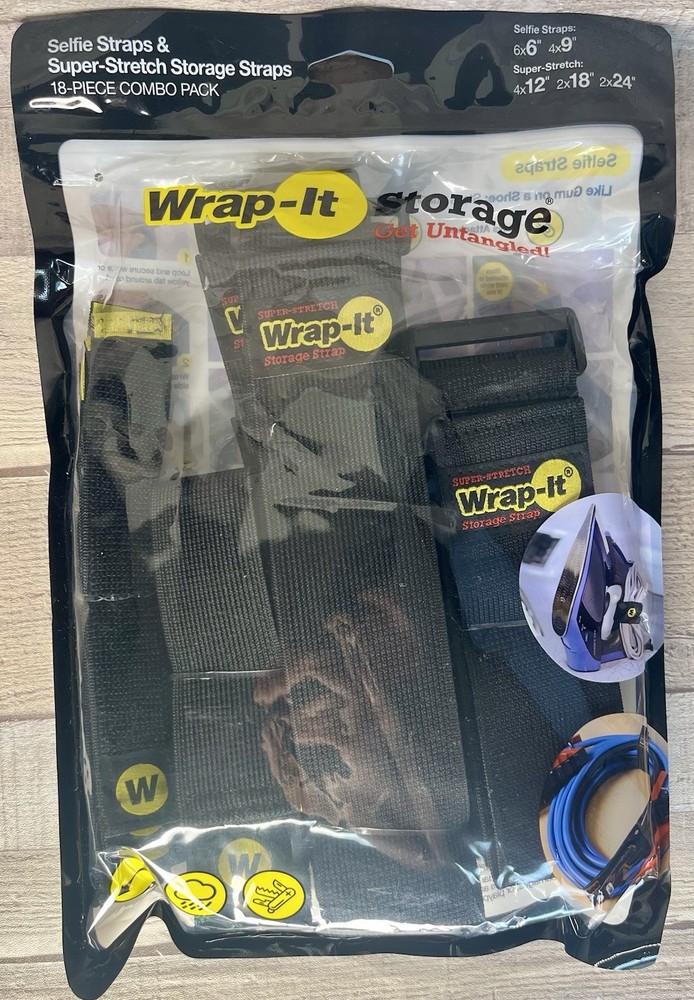 Quick-Straps by Wrap-It Storage - Assorted 18 Pack, Black