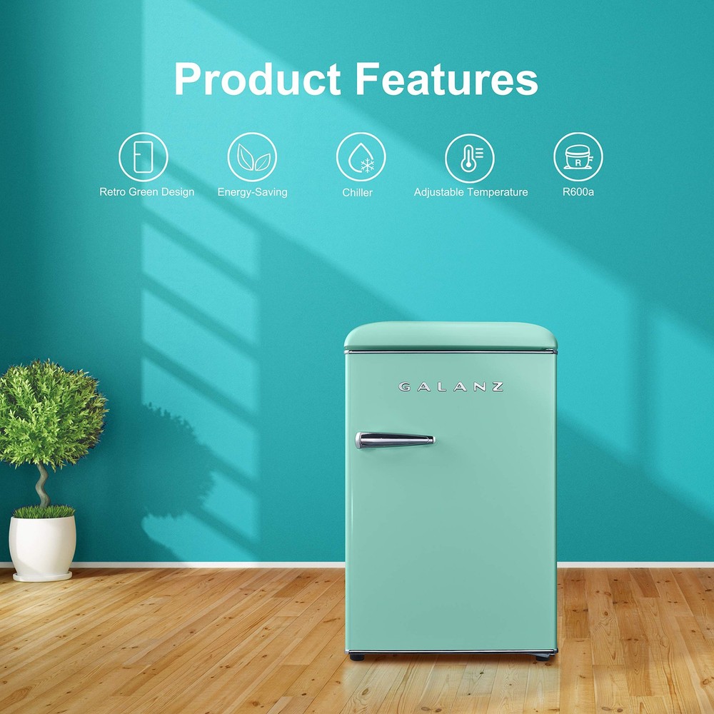 GLR25MGNR10 Compact Refrigerator, Mini Fridge with Single Doors, Adjustable M...