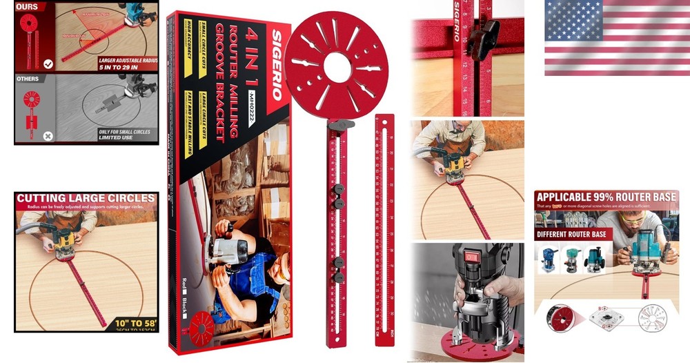 Adjustable Router Milling Groove Bracket - Large Circles