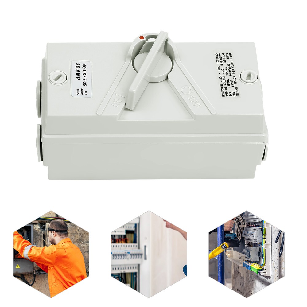 440V Wall Mounted Disconnector Switch 3-pole Isolation Switch Silver Contact NEW