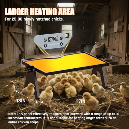 Brooder Plate for Chicks with Temp Control and Display,Dual-Sided Chicken Coop